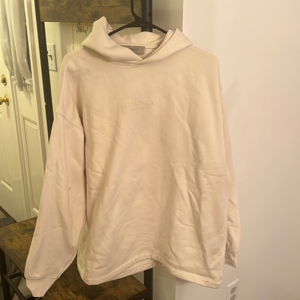 Essentials fear of god relaxed hoodie in egg shell